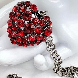 RED CRYSTAL HEART NECKLACE